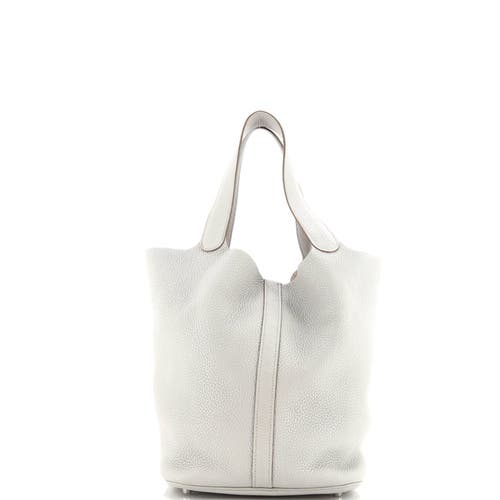 Pre-owned Hermes Hermes Picotin Lock Bag Clemence Gm In Gray