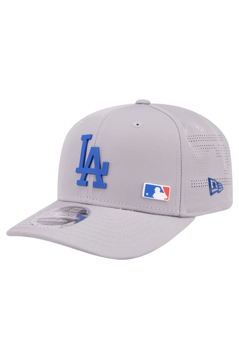 Men's New Era Gray Los Angeles Dodgers Laser Perforated 9SEVENTY Adjustable Hat, Main, color, Gray