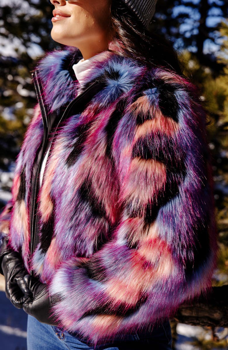 DONNA SALYERS FABULOUS FURS Cosmo Faux Fur Crop Jacket, Alternate, color, 