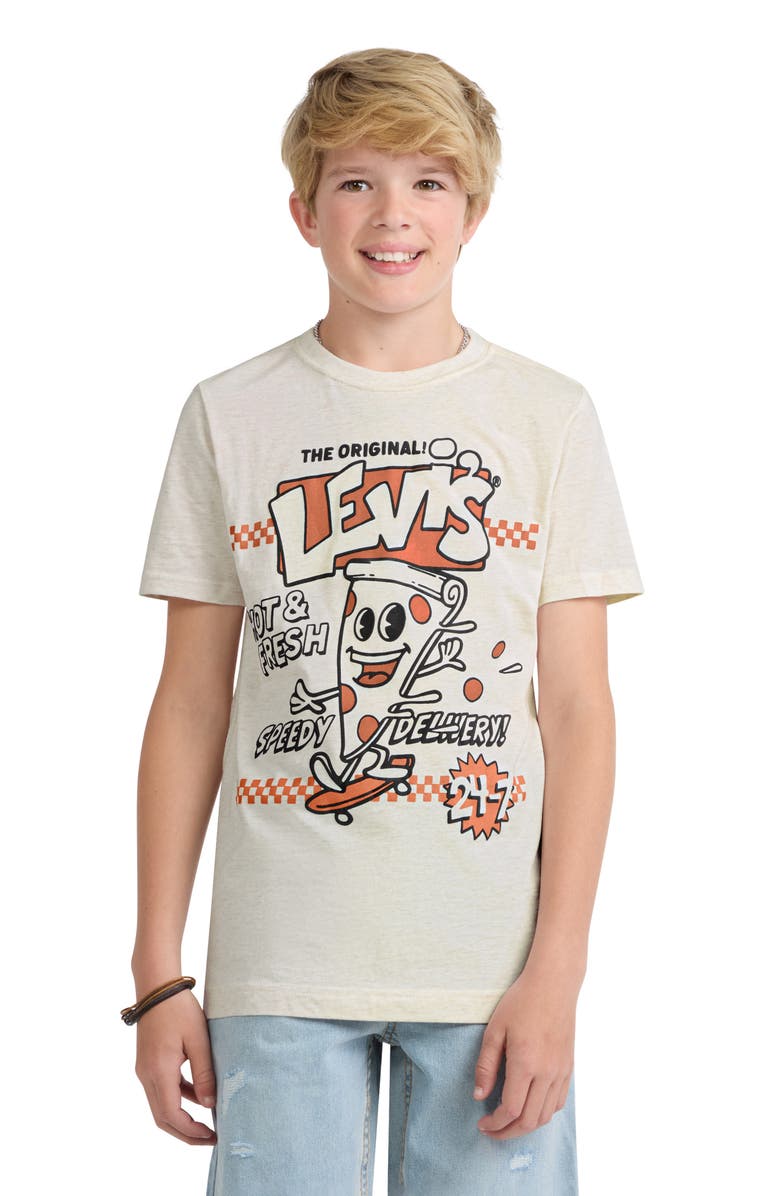 Levi's Kids' Speedy Pizza Graphic T-Shirt, Alternate, color, Oatmeal Heather