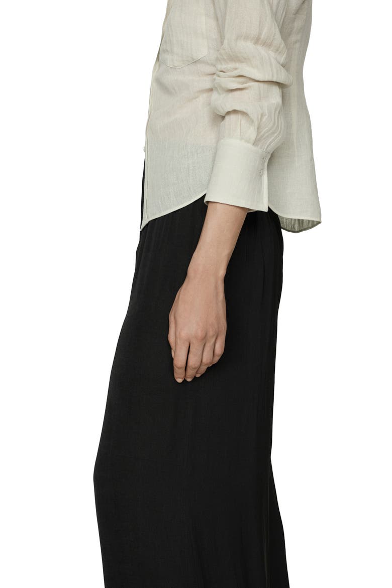 Pleated Wide Leg Pull-On Pants, Alternate, color, BLACK