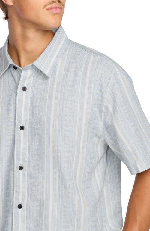 Billabong Sunshine Garage Stripe Short Sleeve Button-up Shirt In Brown