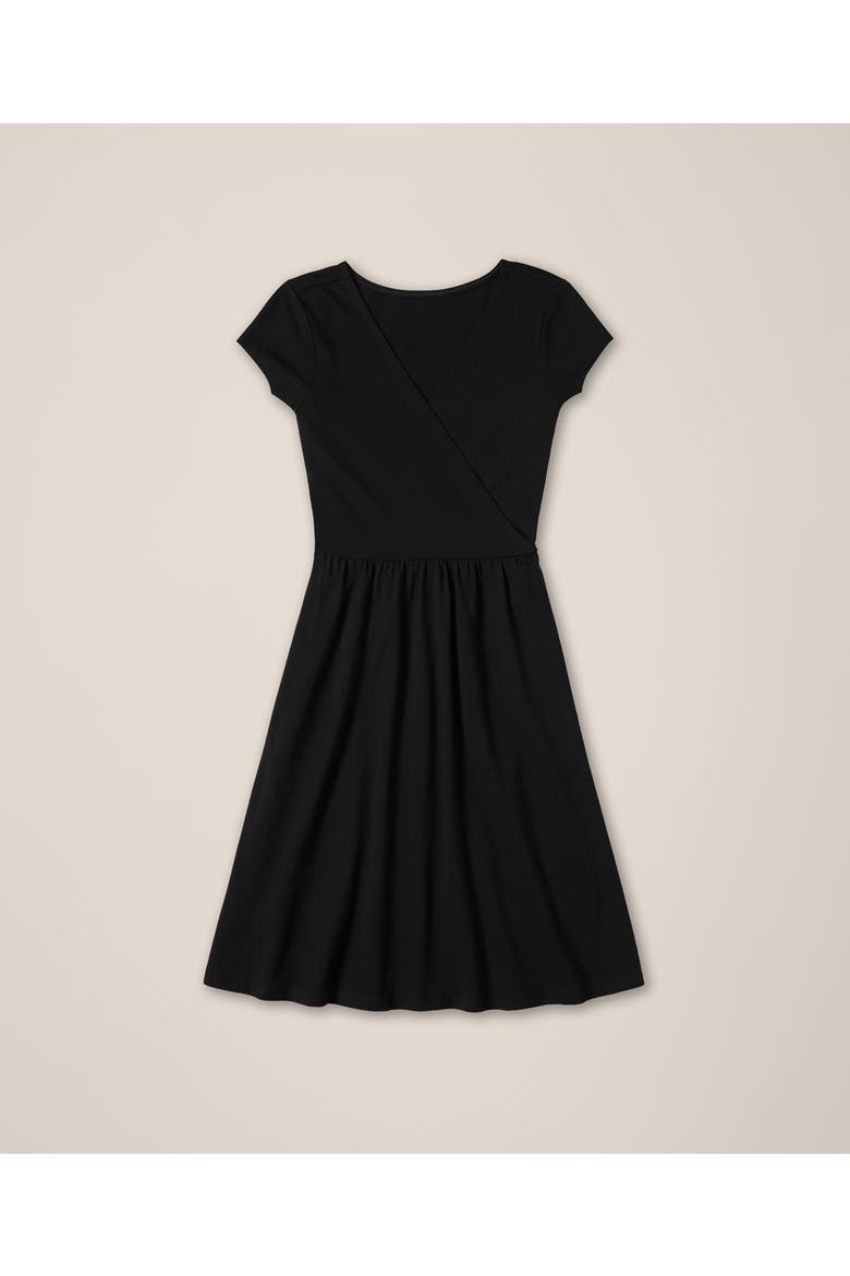 Fit & Flare Crossover Dress, Alternate, color, Black