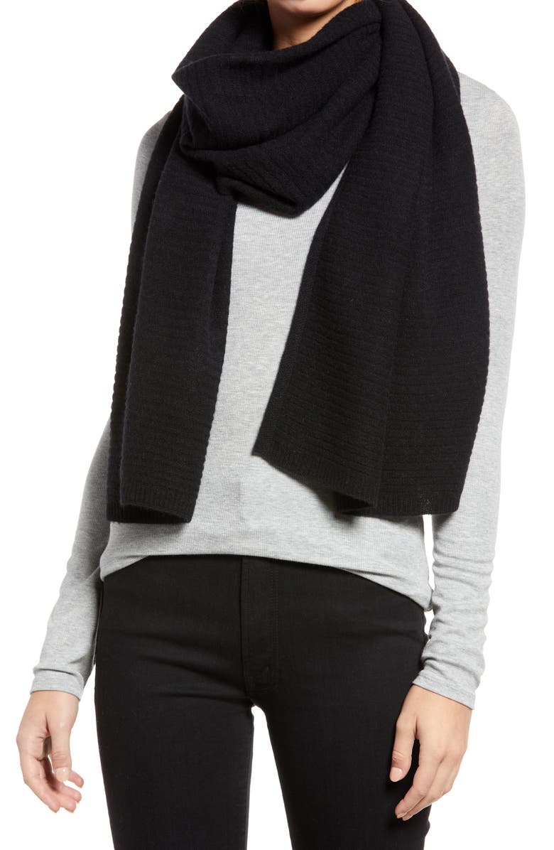Nordstrom Cashmere Rib Scarf, Main, color, 