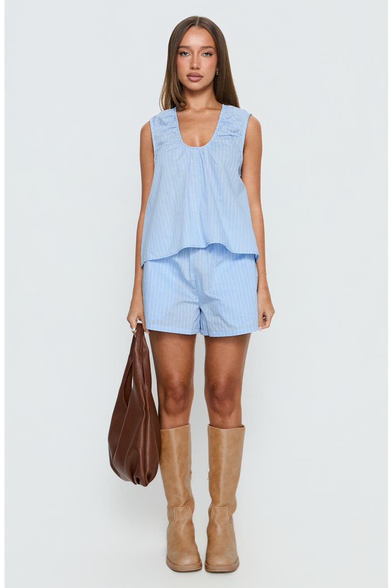 Carambola Striped Mid Rise Shorts, Alternate, color, BLUE