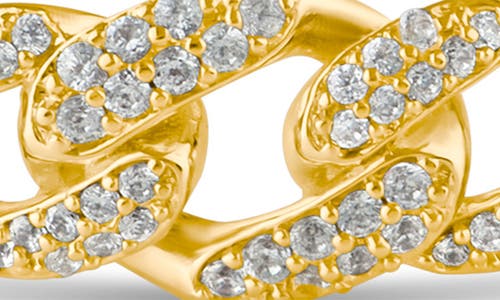 Cz By Kenneth Jay Lane Pavé Frozen Curb Chain Cuff Bracelet In Gold