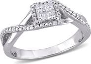 Julianna B. Diamond Halo Crisscross Engagement Ring