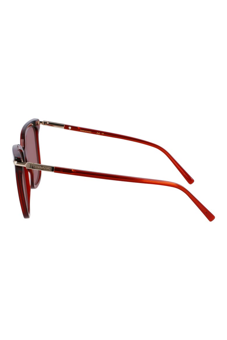 Prisma 56mm Modified Butterfly Sunglasses, Alternate, color, TRANSPARENT RED