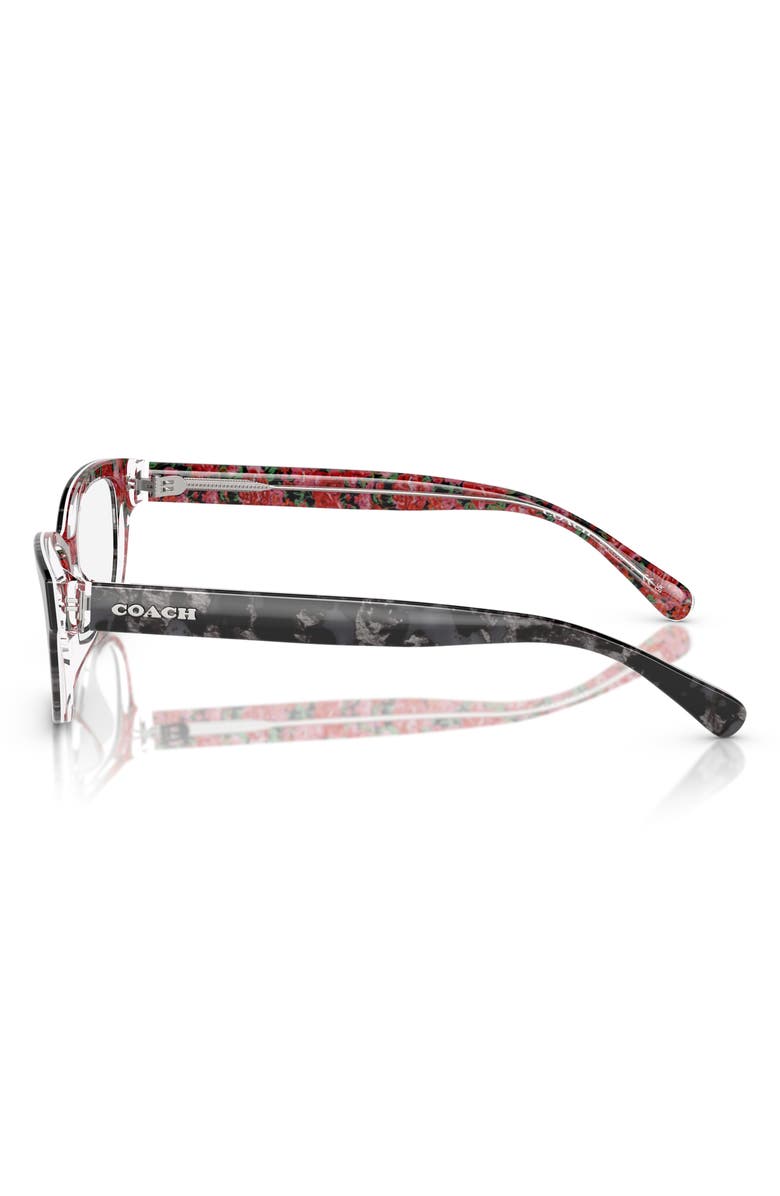 COACH 54mm Pillow Optical Glasses, Alternate, color, Black / Pink / Demo Lens