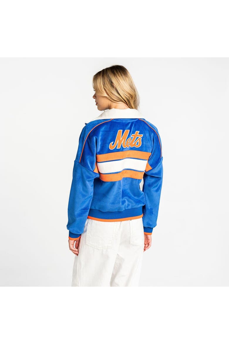 Women's The Wild Collective  Royal New York Mets Velvet Cord Full-Zip Jacket, Alternate, color, Royal