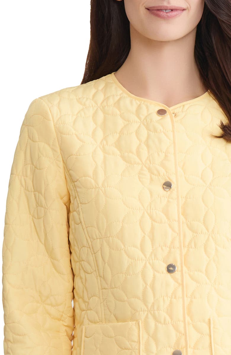 Jones New York Floral Quilted Snap Front Jacket, Alternate, color, 