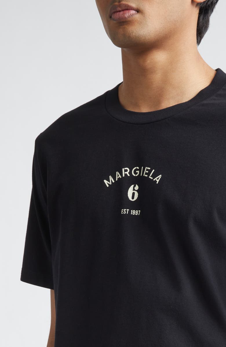 MM6 Maison Margiela Signature Embroidered Logo Graphic T-Shirt, Alternate, color, Black