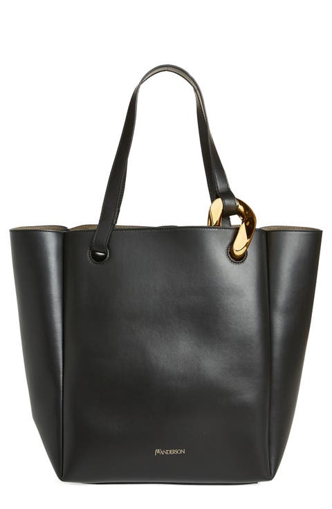 Chain Link Leather Tote
