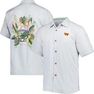 Tommy Bahama Men's Tommy Bahama Gray Washington Commanders Coconut Point Frondly Fan Camp IslandZone Button-Up Shirt