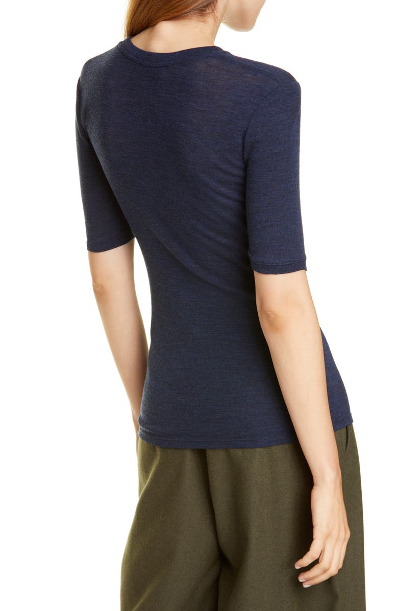Vince Elbow Sleeve Wool Tee, Alternate, color,