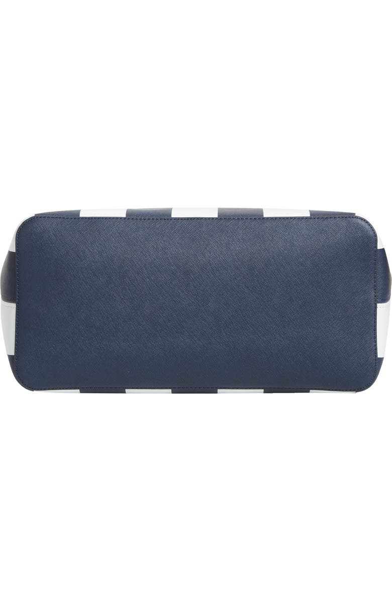 MICHAEL Michael Kors 'Medium Jet Set - Stripe' Leather Travel Tote, Alternate, color,