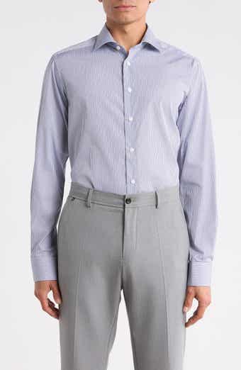 Eton Contemporary Fit Striped Supima® Cotton Dress Shirt