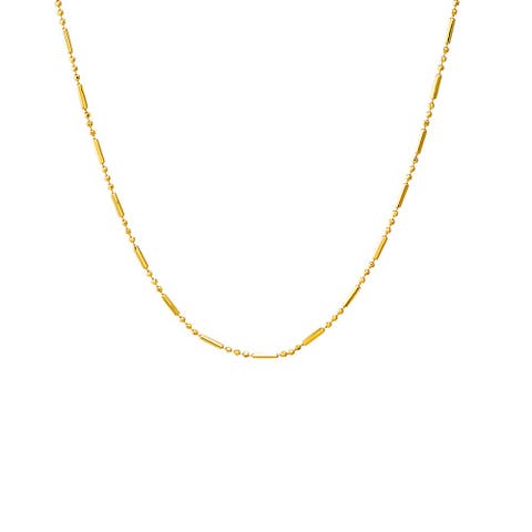 Solid Bar X Ball Chain Necklace