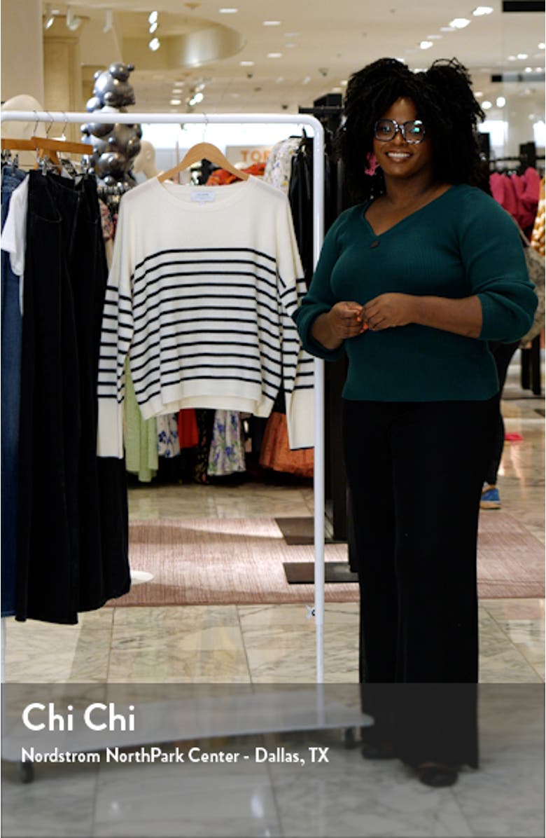 Lean Lines Stripe Oversize Cashmere Sweater, sales video thumbnail