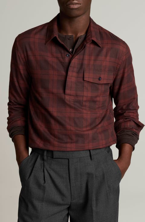 Hamilton Plaid Cotton Popover Shirt