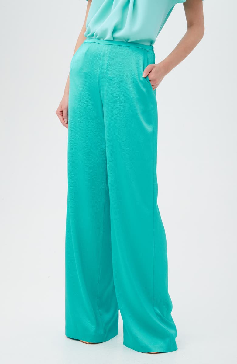 Trina Turk Tavia Wide Leg Pants, Alternate, color, Oceano