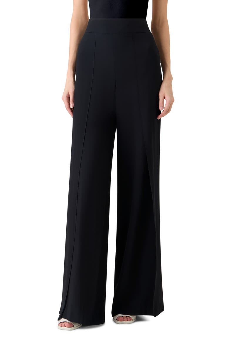 Fellia Silk Georgette Wide Leg Pants, Main, color, BLACK