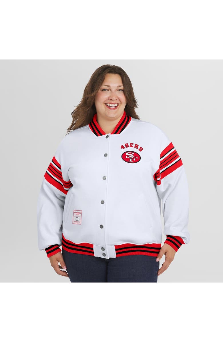 WEAR by Erin Andrews Women's WEAR by Erin Andrews White San Francisco 49ers Plus Size Full-Snap Fleece Sweatshirt Jacket, Alternate, color, White