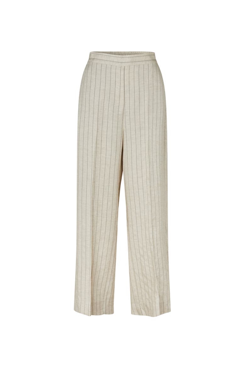Mapippie Linen-Blend Pinstripe Trousers, Alternate, color, Fog