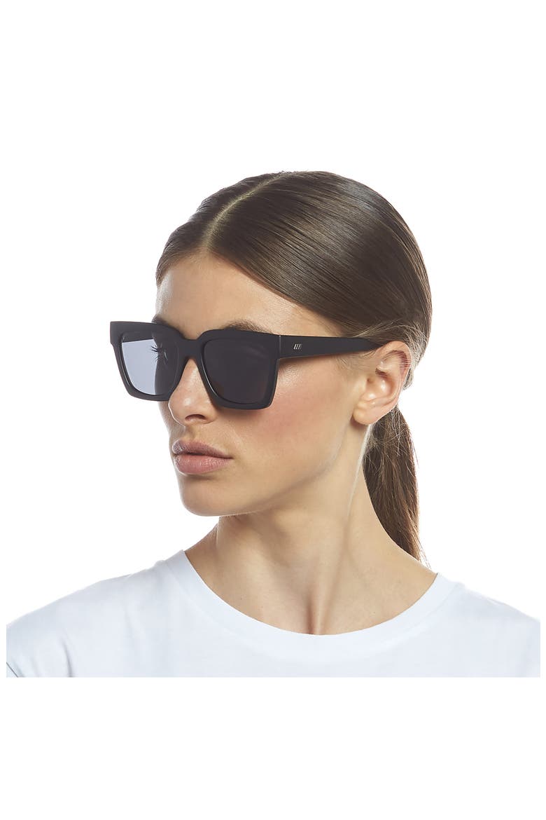 56mm Weekend Riot Sunglasses, Alternate, color, MATTE BLACK/ SMOKE MONO