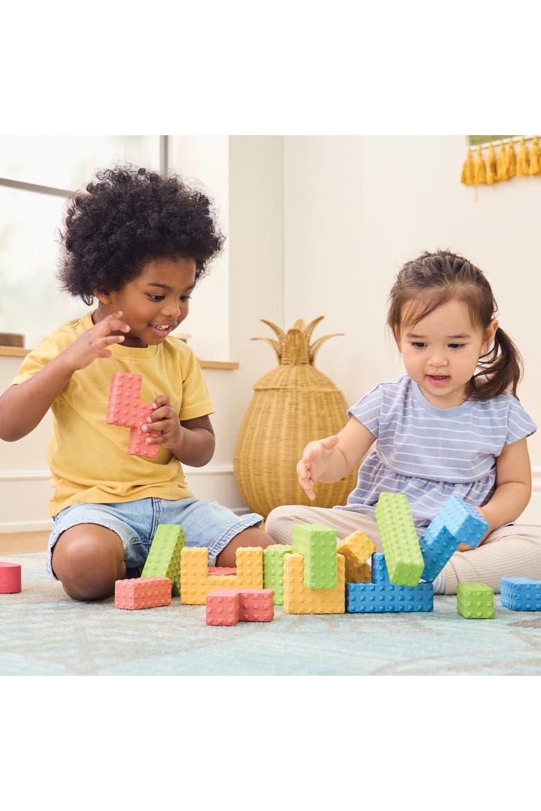Textured Puzzle Blocks - 36 Pieces, Alternate, color, Multicolored