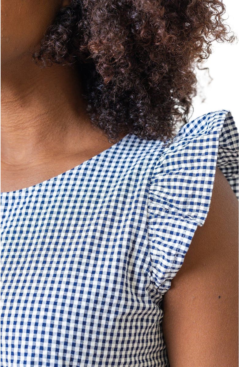 Hope & Henry Women's Organic Flutter Sleeve Short Tiered Dress, Alternate, color,