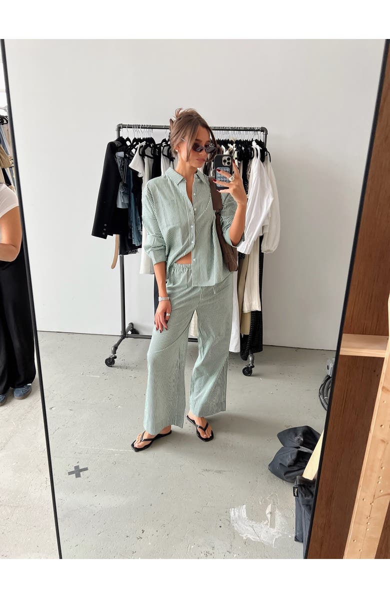 WeWoreWhat Button Front Shirt, Alternate, color, Fern Multi