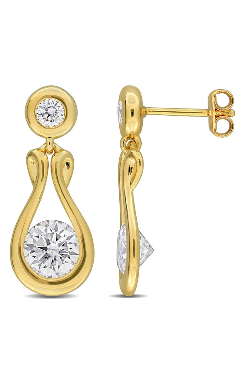 Julianna B. Moissanite Teardrop Earrings Yellow Plated Silver, Main, color, Yellow-Plated Sterling Silver