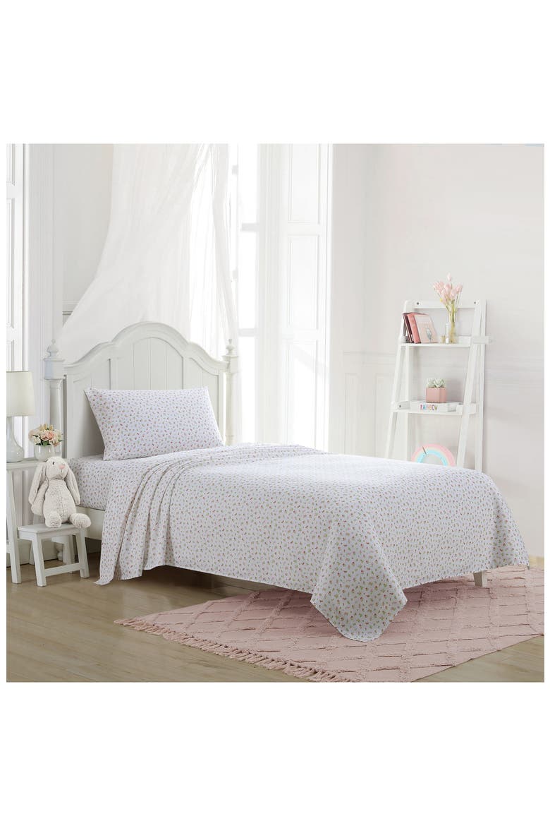 Mae Floral Print Sheet Set, Alternate, color, PASTEL PINK