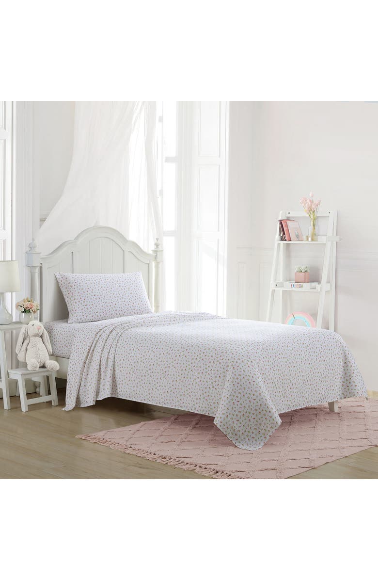 Laura Ashley Mae Floral Print Sheet Set, Alternate, color, Pastel Pink