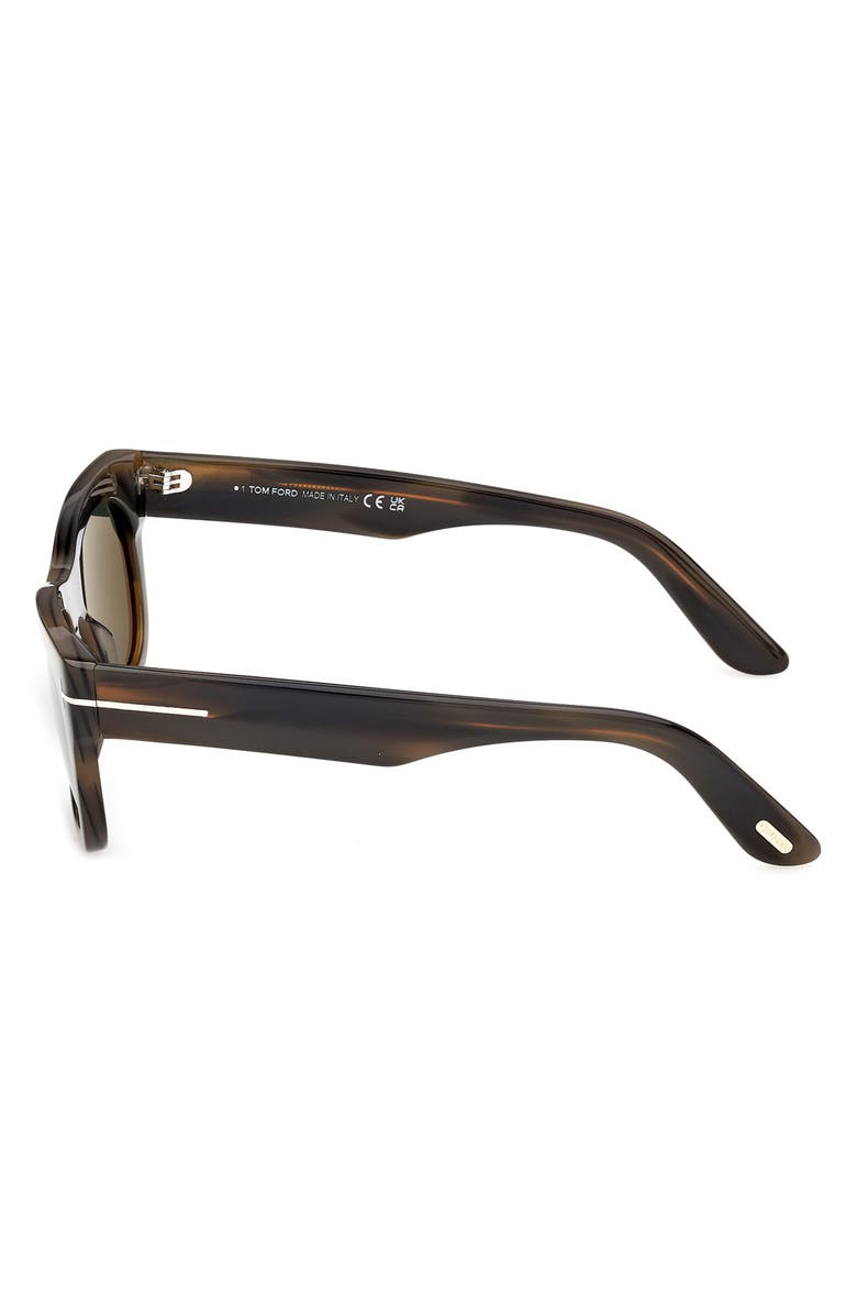 TOM FORD 54mm Square Sunglasses, Alternate, color, Coloured Havana / Green