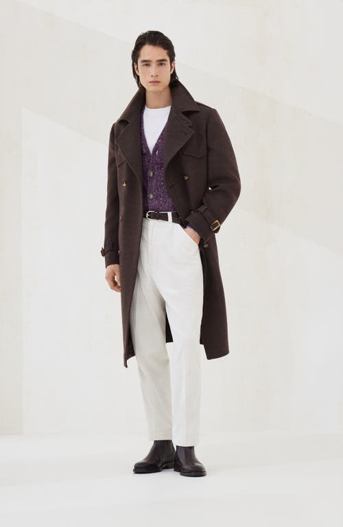 Brunello Cucinelli Cotton Corduroy Leisure Fit Trousers In White