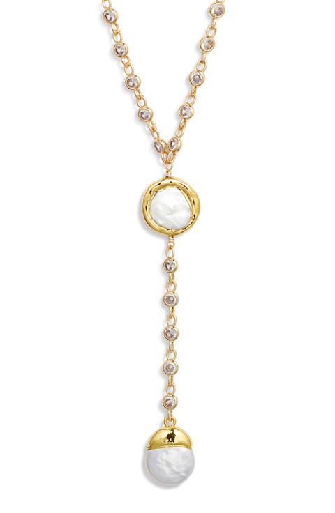 Teardrop Freshwater Pearl Pendant Y-Necklace