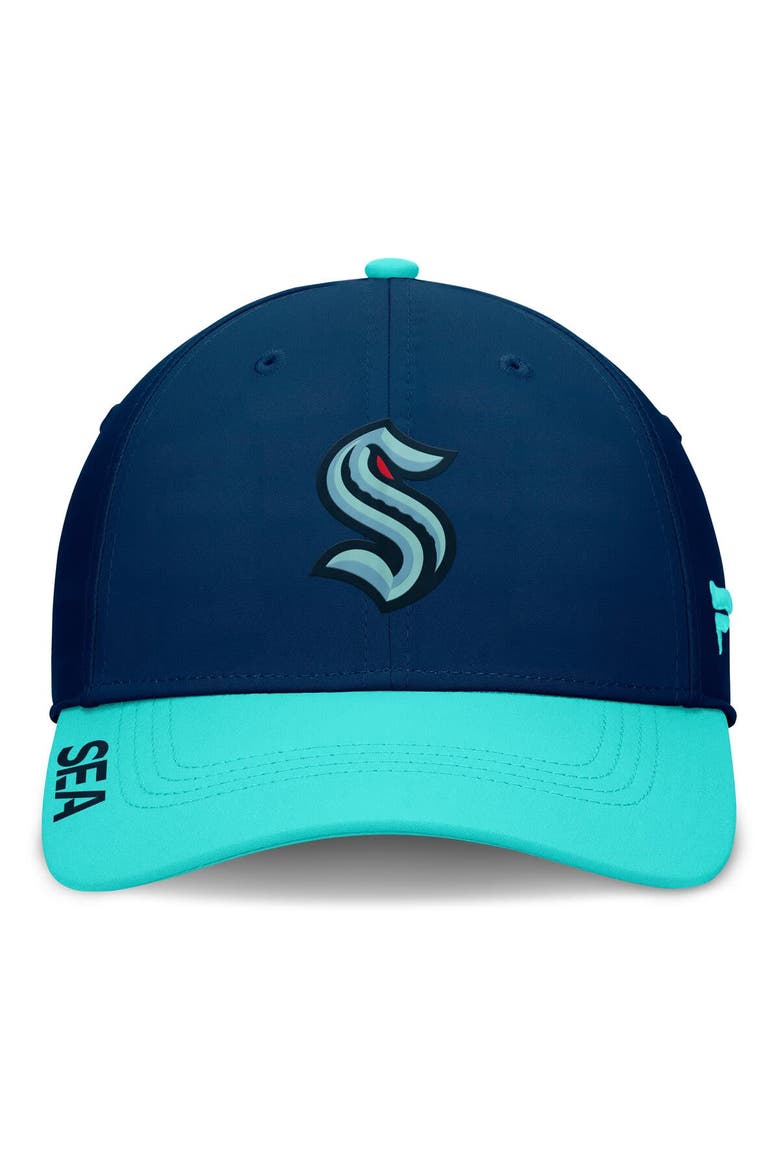 Men's Fanatics Deep Sea Blue/Light Blue Seattle Kraken Authentic Pro Rink Flex Hat, Alternate, color, Navy