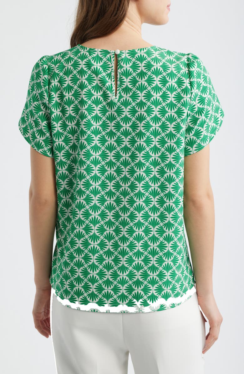 AK ANNE KLEIN Print Tulip Sleeve Top, Alternate, color, 