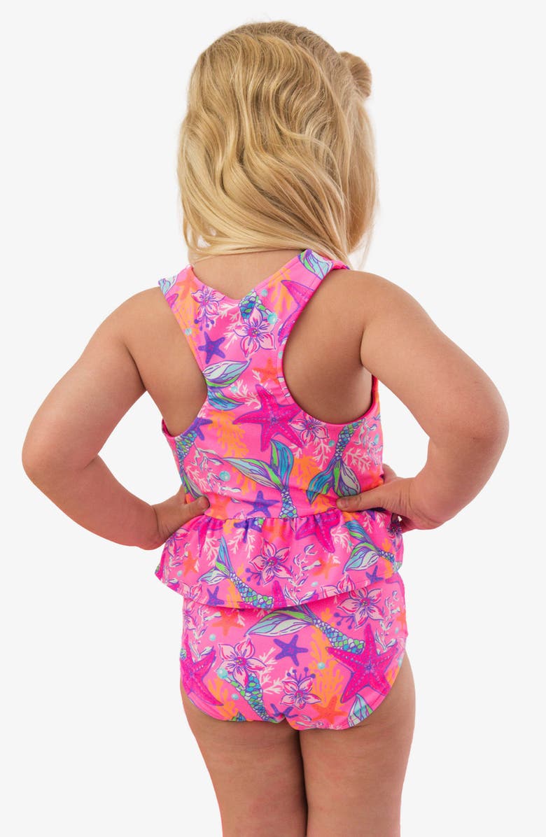 RuffleButts Kids' Shimmer Mermaid Reversible Two-Piece Swimsuit, Alternate, color, Pink