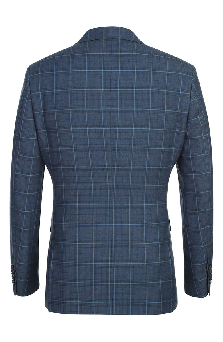 English Laundry Windowpane Blue Mélange Suit, Alternate, color, Navy