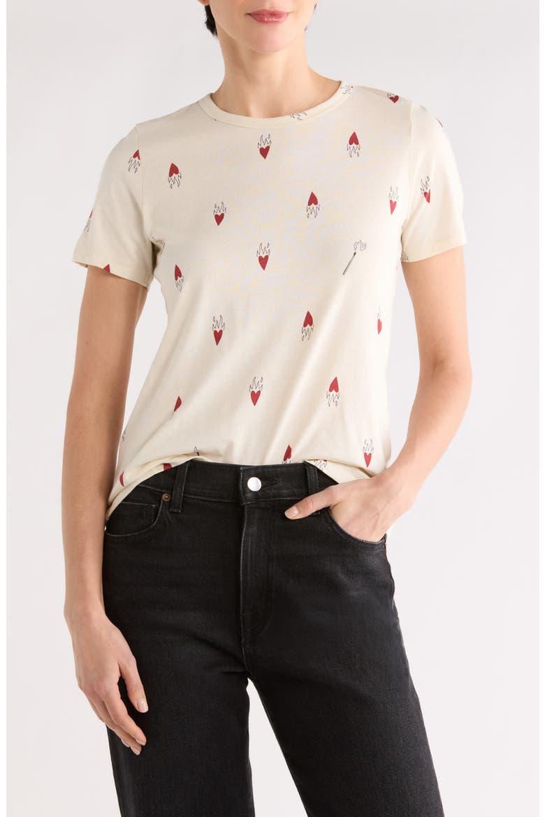 Flame Heart Graphic T-Shirt, Main, color, IVORY