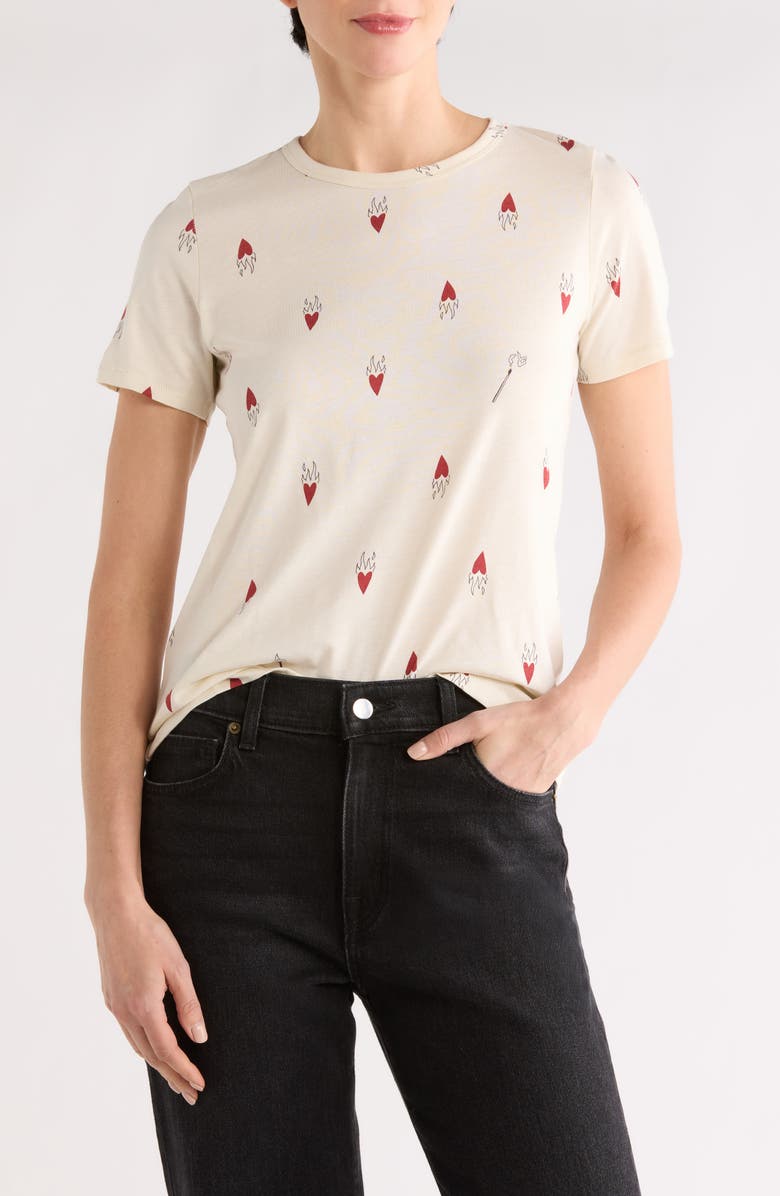 rag & bone Flame Heart Graphic T-Shirt, Main, color, Ivory