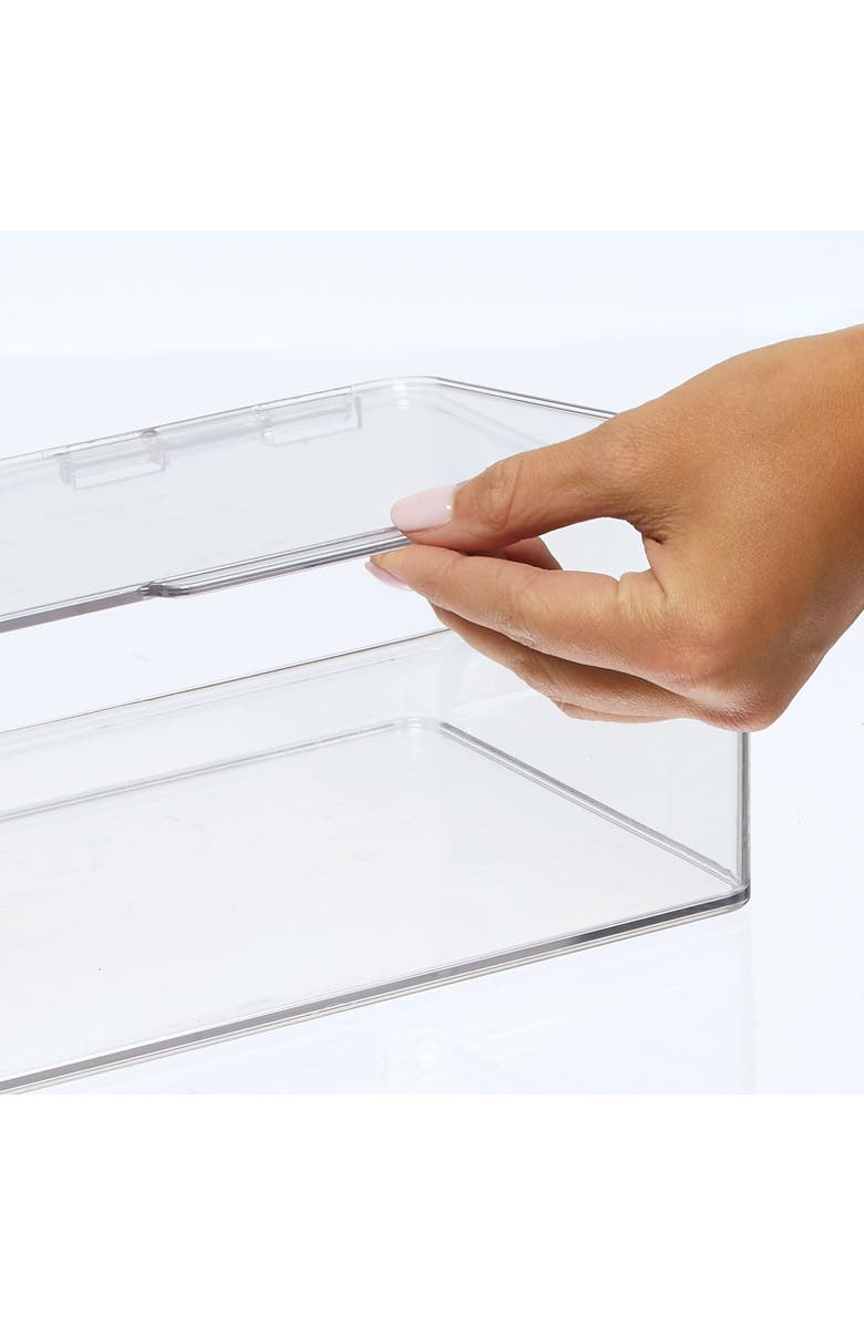 mDesign Kitchen Pantry/Fridge Storage Organizer Box - Hinged Lid, 8 Pack, Alternate, color, 