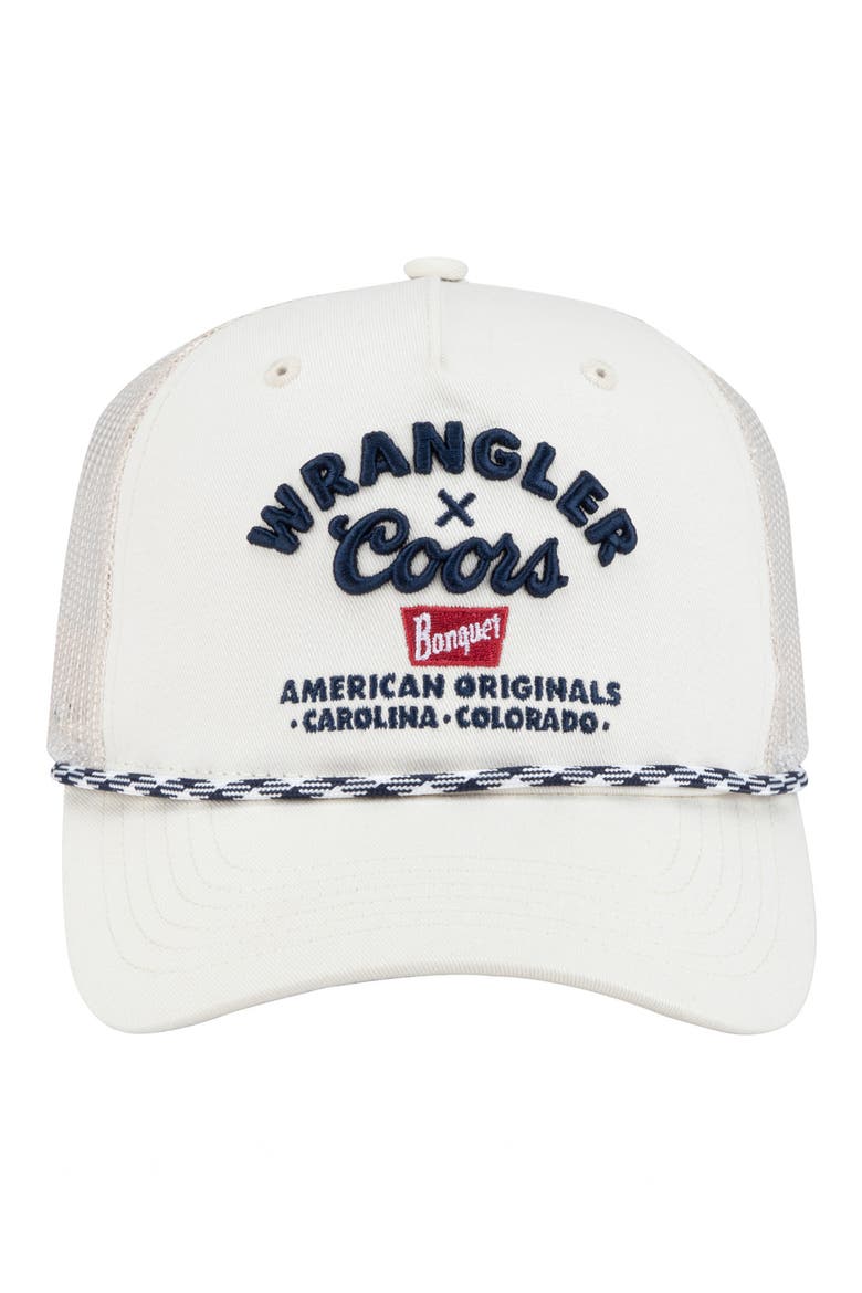 Embroidered Trucker Hat, Alternate, color, IVORY