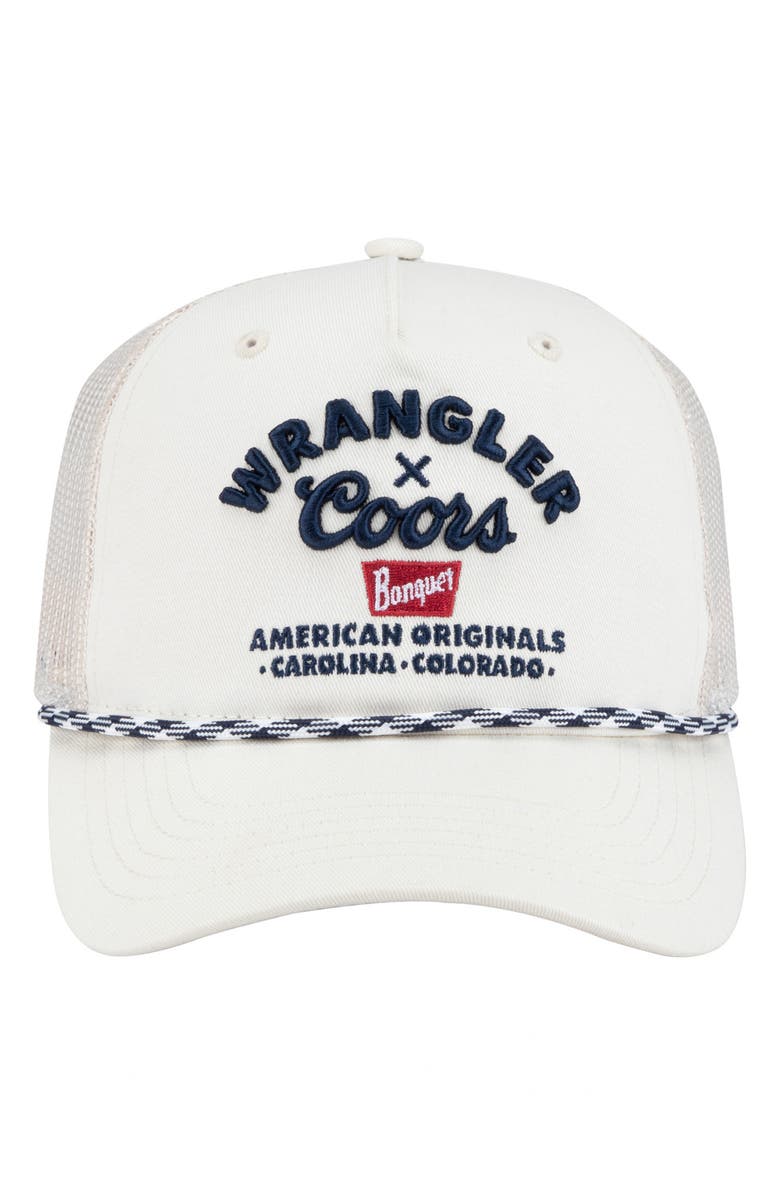 San Diego Hat Embroidered Trucker Hat, Alternate, color, Ivory