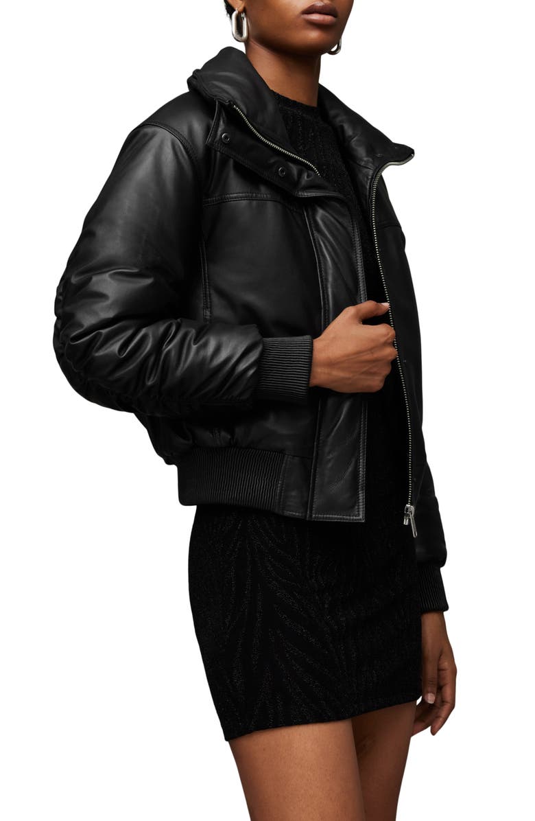 AllSaints Sloane Padded Leather Jacket, Alternate, color, 