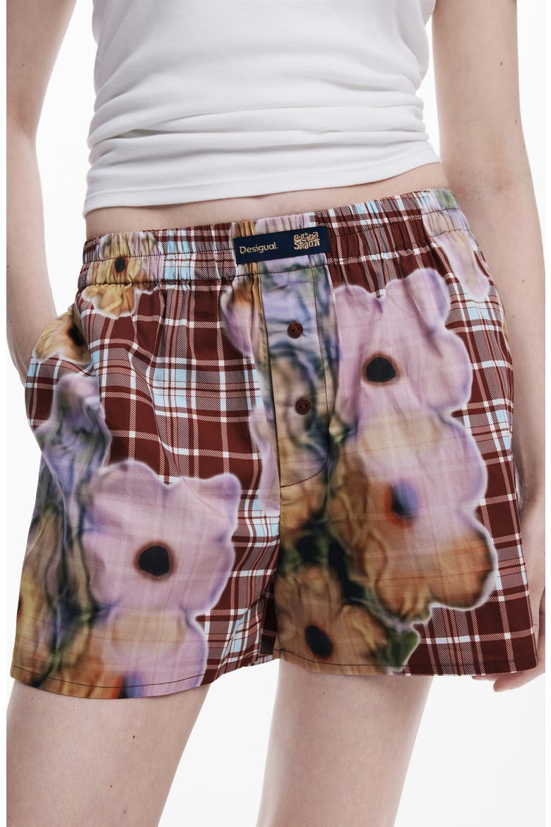 Mixed Print Cotton Shorts, Alternate, color, FLORAL MULTI