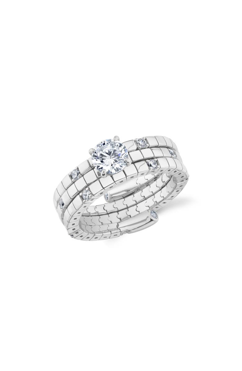 Crislu Pure Flex Solitaire Cubic Zirconia Ring, Main, color, 